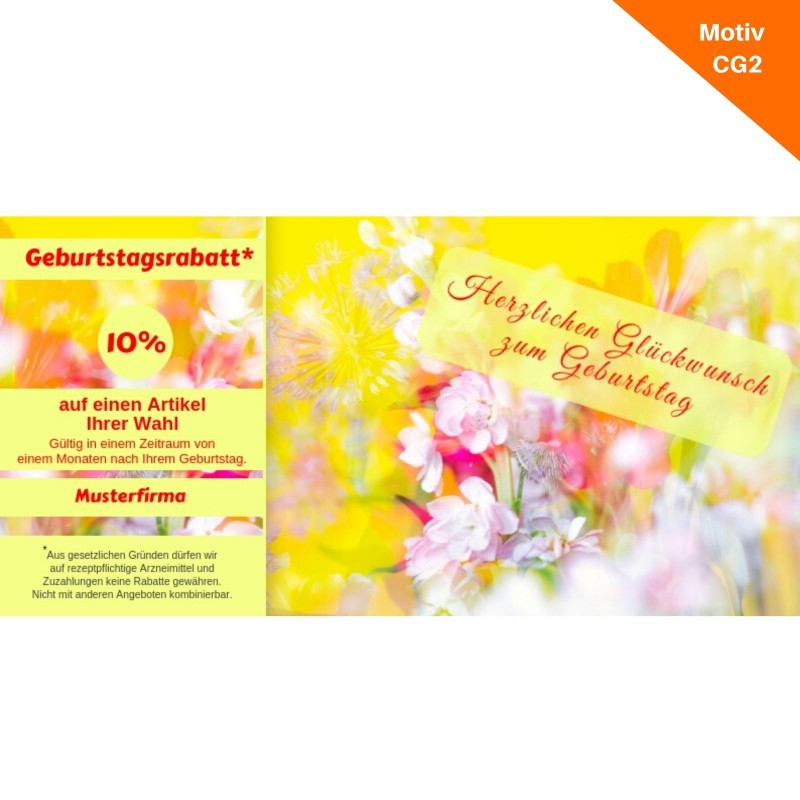 Postkarte Geburtstag mit Coupon Motiv CG2