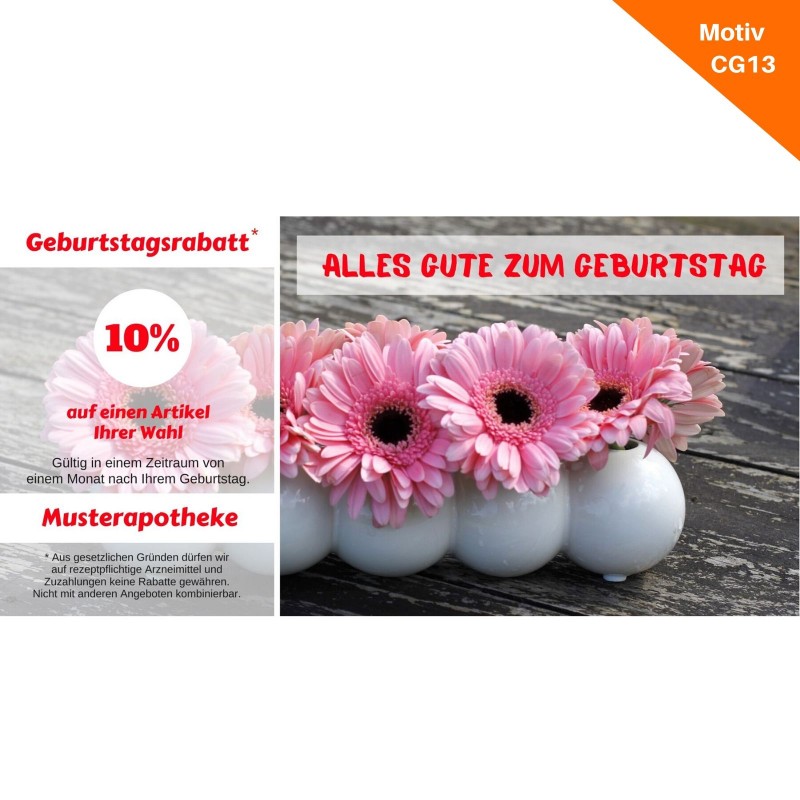 Postkarte Geburtstag mit Coupon Motiv CG13