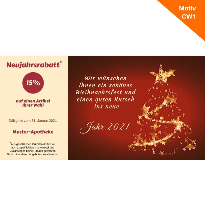 Weihnachtskarte mit Coupon Motiv CW1 Weihnachtskarte mit Coupon Motiv CW1