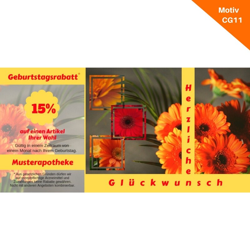 Postkarte Geburtstag mit Coupon Motiv CG11