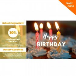 Postkarte Geburtstag mit Coupon Motiv CG16